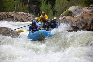 The big drop in No Name Rapid on the Upper A, Class V, Mile 10