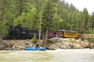 Camp Needleton Train and Raft Stop, Weminuche Wilderness, Durango, Colorado! Mountain Waters Rafting